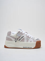 Baskets nubuck talon de 4 à 6cm beige NAKED WOLFE femme