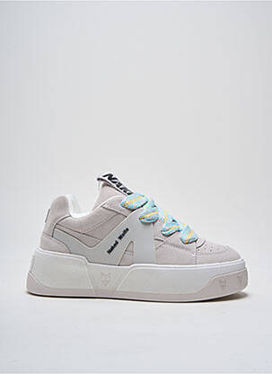 Baskets nubuck talon de 4 à 6cm beige NAKED WOLFE femme