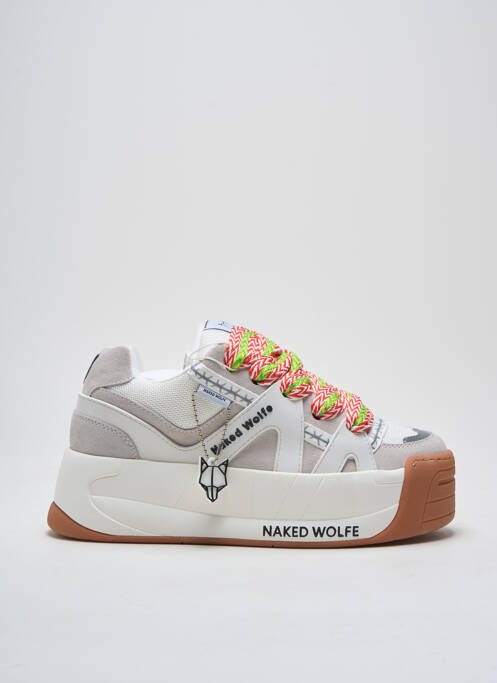Baskets nubuck talon de 4 à 6cm beige NAKED WOLFE femme