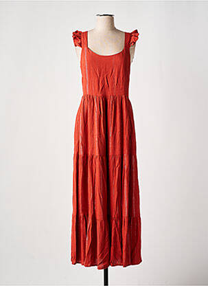 Robe longue sans manche sans manche orange DEELUXE femme