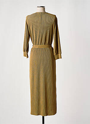 Robe mi-longue manches longues manches longues vert GARCIA femme