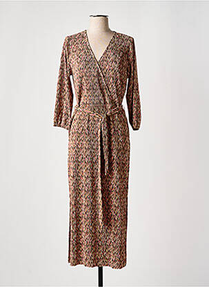 Robe mi-longue manches 3/4 manches 3/4 rose GARCIA femme