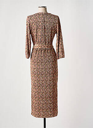 Robe mi-longue manches 3/4 manches 3/4 rose GARCIA femme