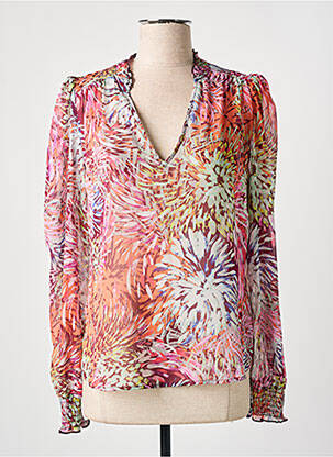 Blouse légère et transparente manches longues rose MORGAN femme