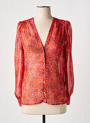 Chemisier tissage crêpe manches longues orange MORGAN femme