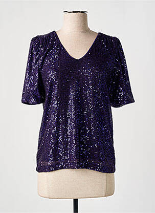 Top manches courtes manches courtes violet ICHI femme