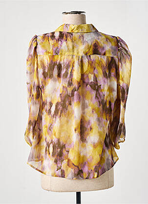 Chemisier tissage crêpe manches 3/4 jaune MORGAN femme
