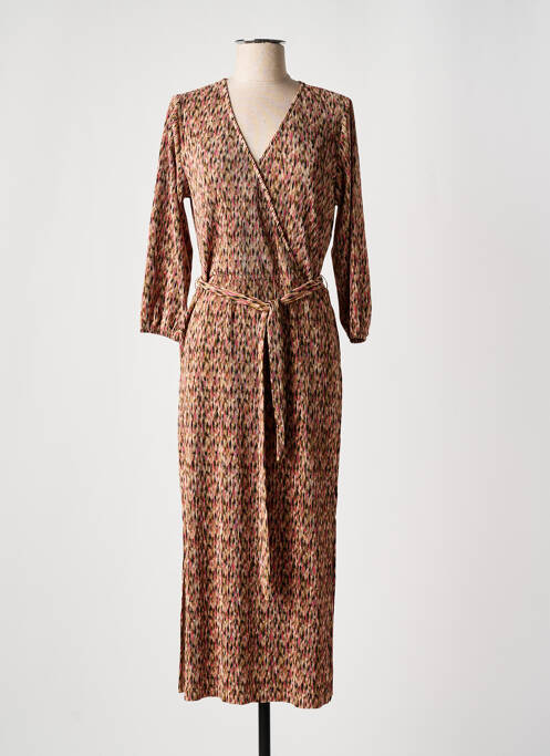 Robe mi-longue manches 3/4 manches 3/4 rose GARCIA femme