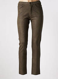 Pantalon slim taille élastique taille haute vert YOULINE femme