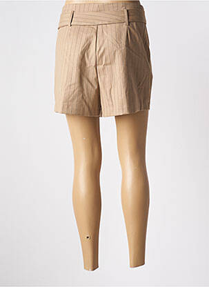Short taille à pinces taille haute beige MORGAN femme