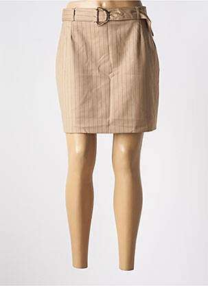 Jupe courte poches beige MORGAN femme