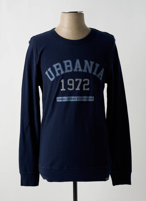 Sweat-shirt manches longues manches longues bleu GARCIA homme