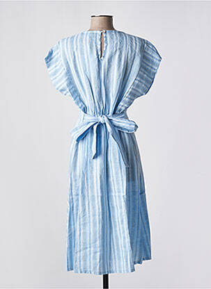 Robe courte manches courtes manches courtes bleu BLANC BOHEME femme