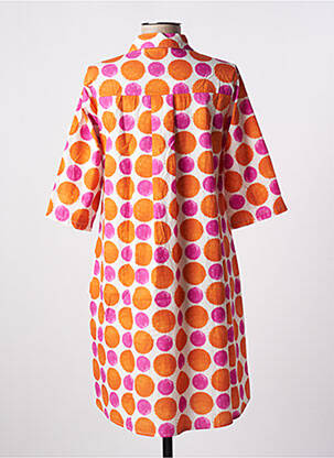 Robe courte manches 3/4 manches 3/4 orange BLANC BOHEME femme
