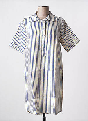 Robe courte manches courtes manches courtes bleu BLANC BOHEME femme