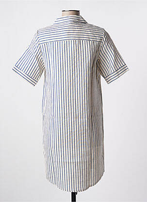 Robe courte manches courtes manches courtes bleu BLANC BOHEME femme