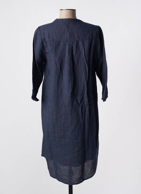 Robe mi-longue manches 3/4 manches 3/4 bleu BLANC BOHEME femme