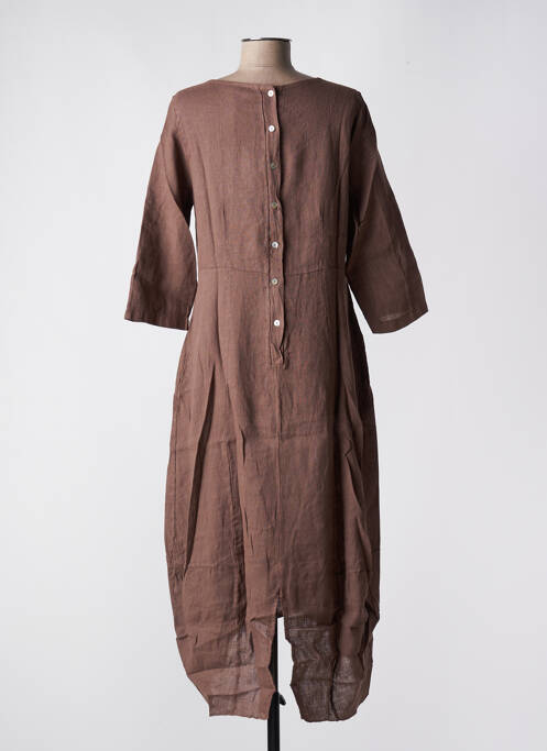 Robe longue marron BLANC BOHEME pour femme