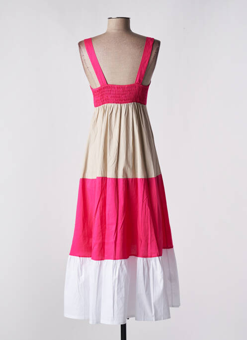 Robe longue rose BLANC BOHEME femme