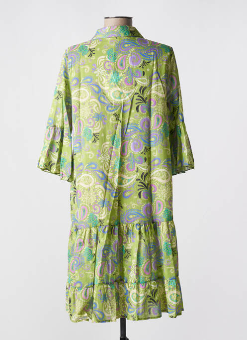 Robe mi-longue vert BLANC BOHEME pour femme