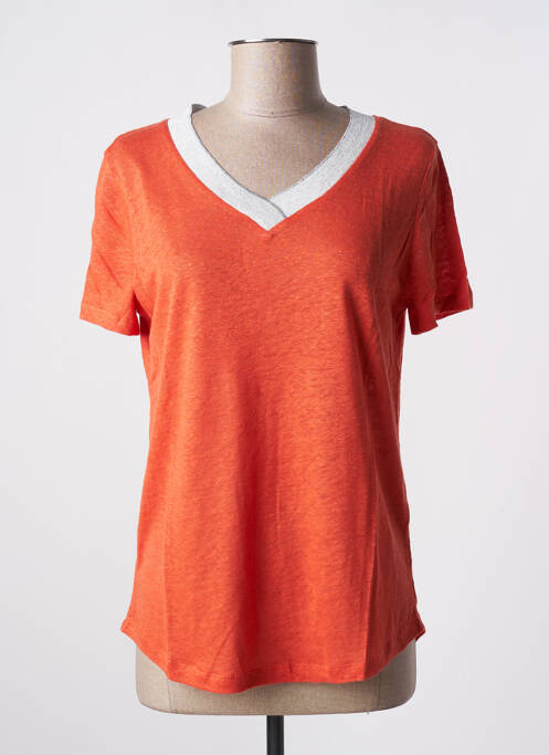 T-shirt orange BLANC BOHEME pour femme