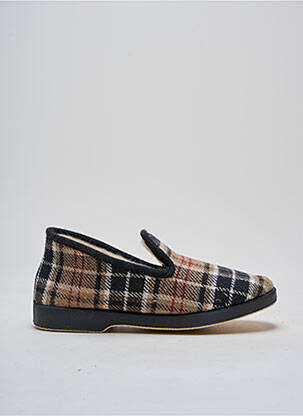 Chaussons/pantoufles impression bout rond marron LA MAISON DE L'ESPADRILLE homme
