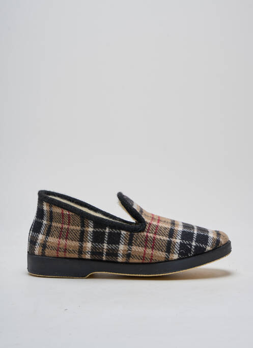 Chaussons/pantoufles impression bout rond marron LA MAISON DE L'ESPADRILLE homme