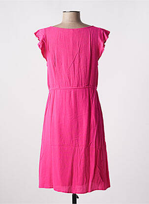 Robe mi-longue manches courtes manches courtes rose BARANDI femme