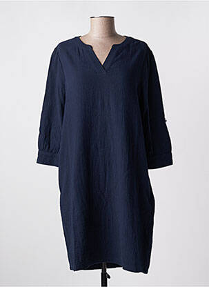 Robe mi-longue manches 3/4 manches 3/4 bleu CECIL femme
