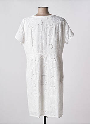 Robe mi-longue manches courtes manches courtes blanc BARANDI femme