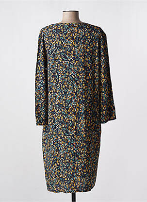 Robe mi-longue imprimé fantaisie manches longues bleu LE PETIT BAIGNEUR femme