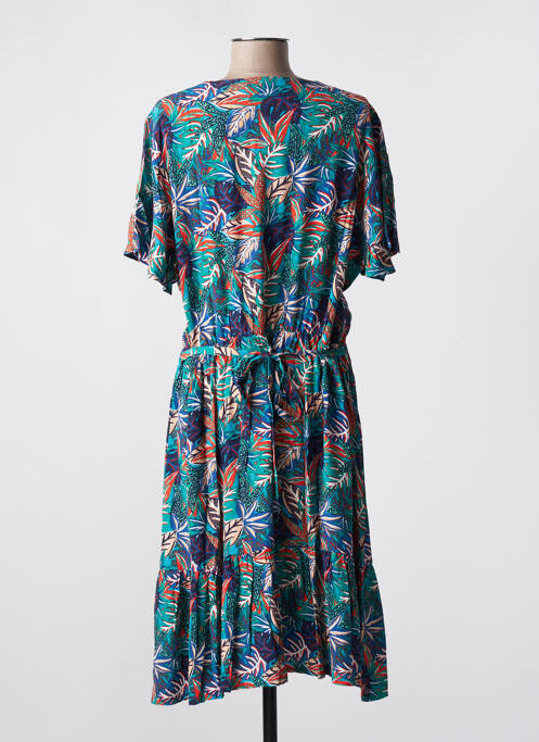 Robe mi-longue bleu CHRISTINE LAURE pour femme