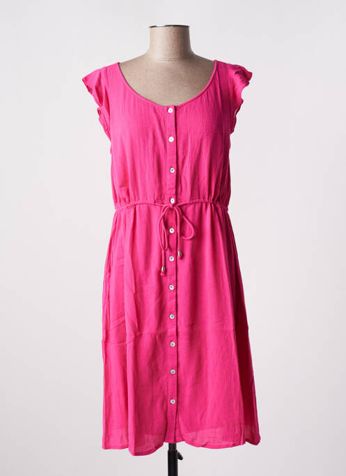 Robe mi-longue rose BARANDI pour femme