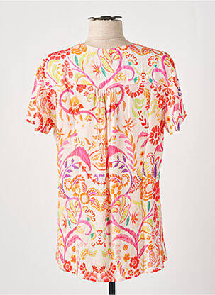 Blouse imprimé fleurs manches courtes orange TINTA STYLE femme