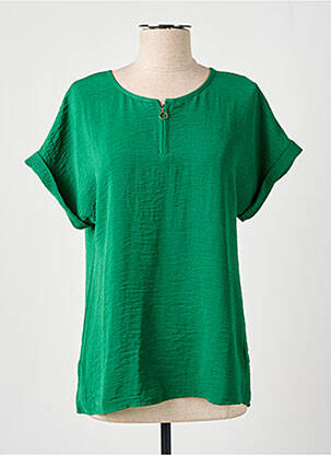 Blouse manches courtes manches courtes vert TINTA STYLE femme