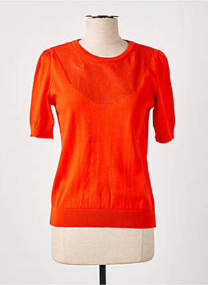 Pull stretch manches courtes orange LE PETIT BAIGNEUR femme