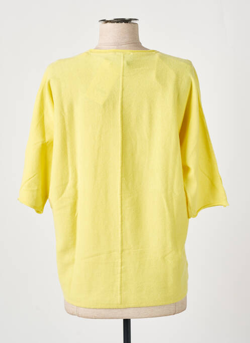 Pull col v manches courtes jaune MARBLE femme