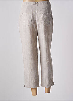 Pantalon 7/8 fermeture zippée sous rabat boutonné taille normale beige CHRISTINE LAURE femme
