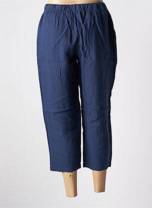 Pantacourt coupe droite taille normale bleu CHRISTINE LAURE femme