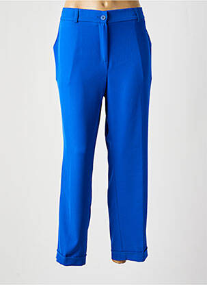 Pantalon droit tissage crêpe taille haute bleu TINTA STYLE femme