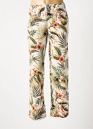 Pantalon droit taille haute taille haute beige CHRISTINE LAURE femme
