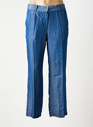 Pantalon droit taille à pinces taille haute bleu TINTA STYLE femme
