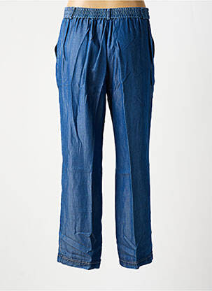 Pantalon droit taille à pinces taille haute bleu TINTA STYLE femme