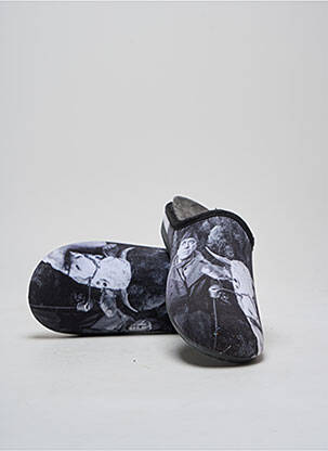 Chaussons/pantoufles impression bout rond gris LA MAISON DE L'ESPADRILLE homme