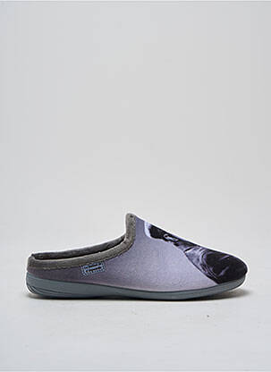 Chaussons/pantoufles impression bout rond gris LA MAISON DE L'ESPADRILLE homme
