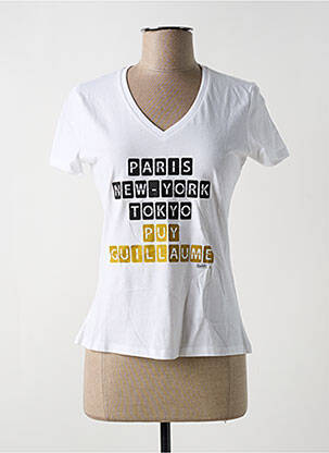 T-shirt coupe droite manches courtes blanc KAPITALES femme