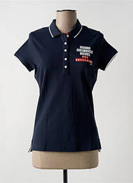 Polo stretch manches courtes bleu KAPITALES femme