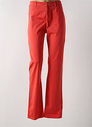 Pantalon slim tissage popeline taille normale rouge FRED SABATIER femme