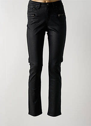 Pantalon slim tissage enduit taille normale noir MEI GAO femme