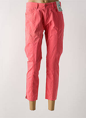 Pantalon 7/8 tissage popeline taille normale rose S.QUISE femme